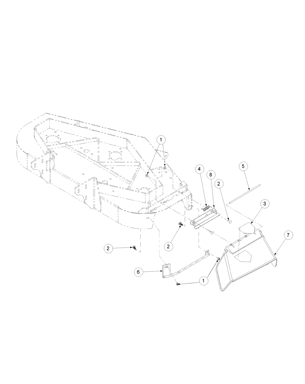 Chute Assembly 52-Inch Diagram and Parts List for H1952 55AI4HPD050-WAM Cub Cadet Lawn Mower